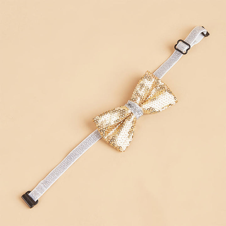 Glitzernde Pailletten-Halsband-Fliege für Haustiere, verstellbar