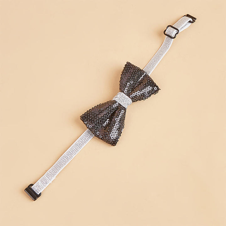 Glitzernde Pailletten-Halsband-Fliege für Haustiere, verstellbar