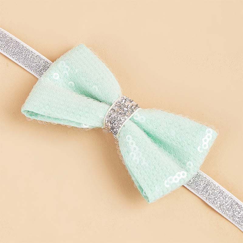 Glitzernde Pailletten-Halsband-Fliege für Haustiere, verstellbar