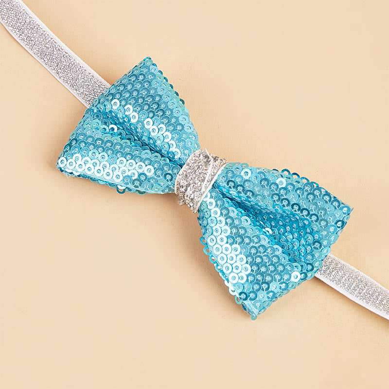 Glitzernde Pailletten-Halsband-Fliege für Haustiere, verstellbar