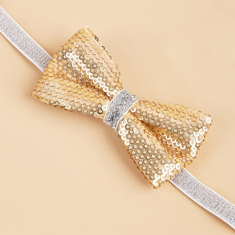 Glitzernde Pailletten-Halsband-Fliege für Haustiere, verstellbar