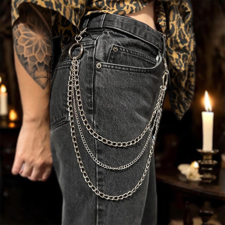 Punk-Gürtelkette, dreilagige Gothic-Taillenkette