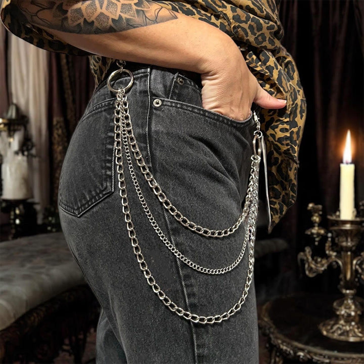 Punk-Gürtelkette, dreilagige Gothic-Taillenkette