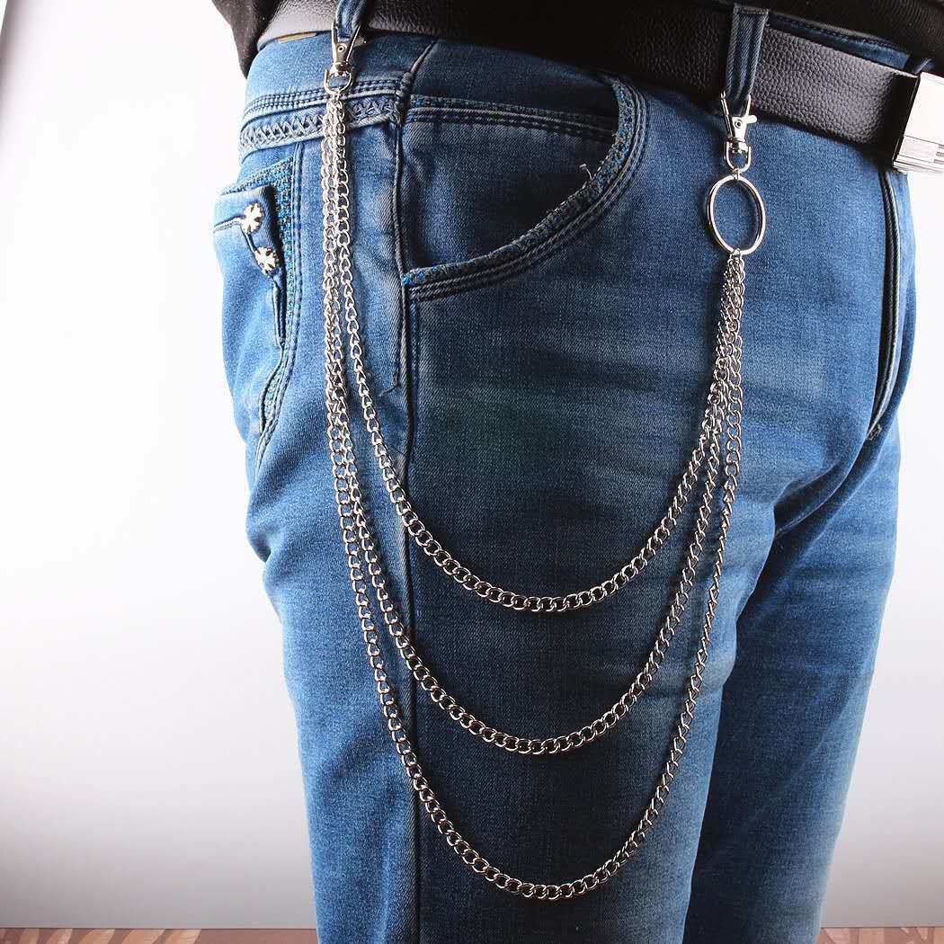 Punk-Gürtelkette, dreilagige Gothic-Taillenkette