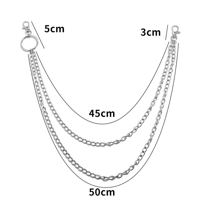 Punk-Gürtelkette, dreilagige Gothic-Taillenkette