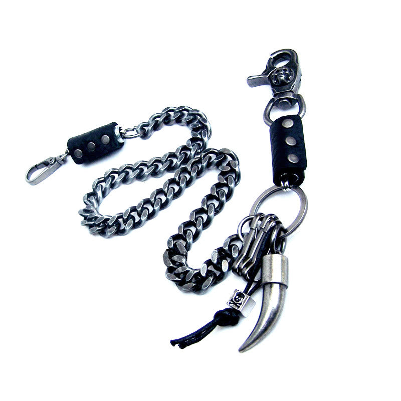 Punk Gürtelkette Doppelpistole Totenkopf Metallkette
