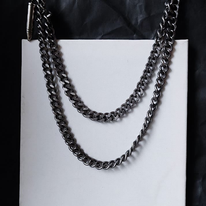 Punk Gürtelkette Doppelpistole Totenkopf Metallkette