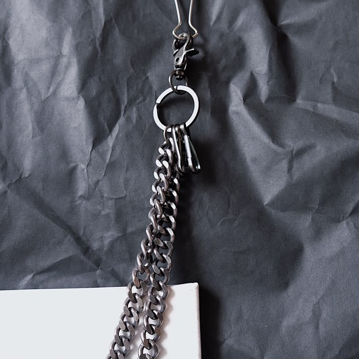 Punk Gürtelkette Doppelpistole Totenkopf Metallkette