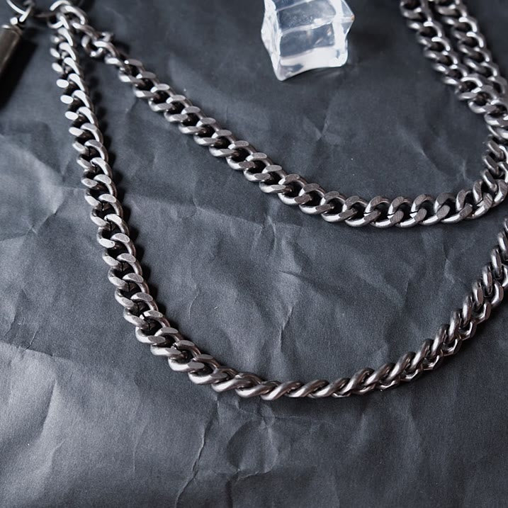 Punk Gürtelkette Doppelpistole Totenkopf Metallkette