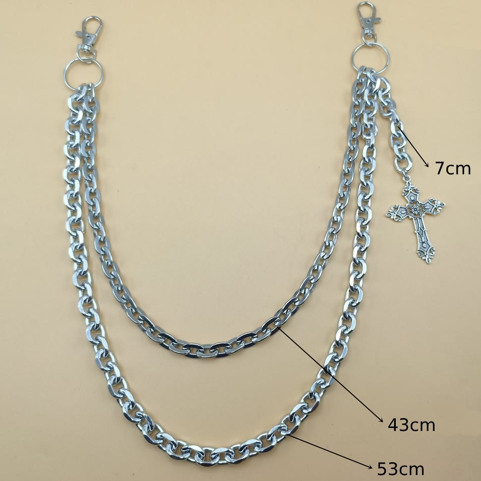Kreuzgürtelkette Doppellagige Gothic Taillenkette