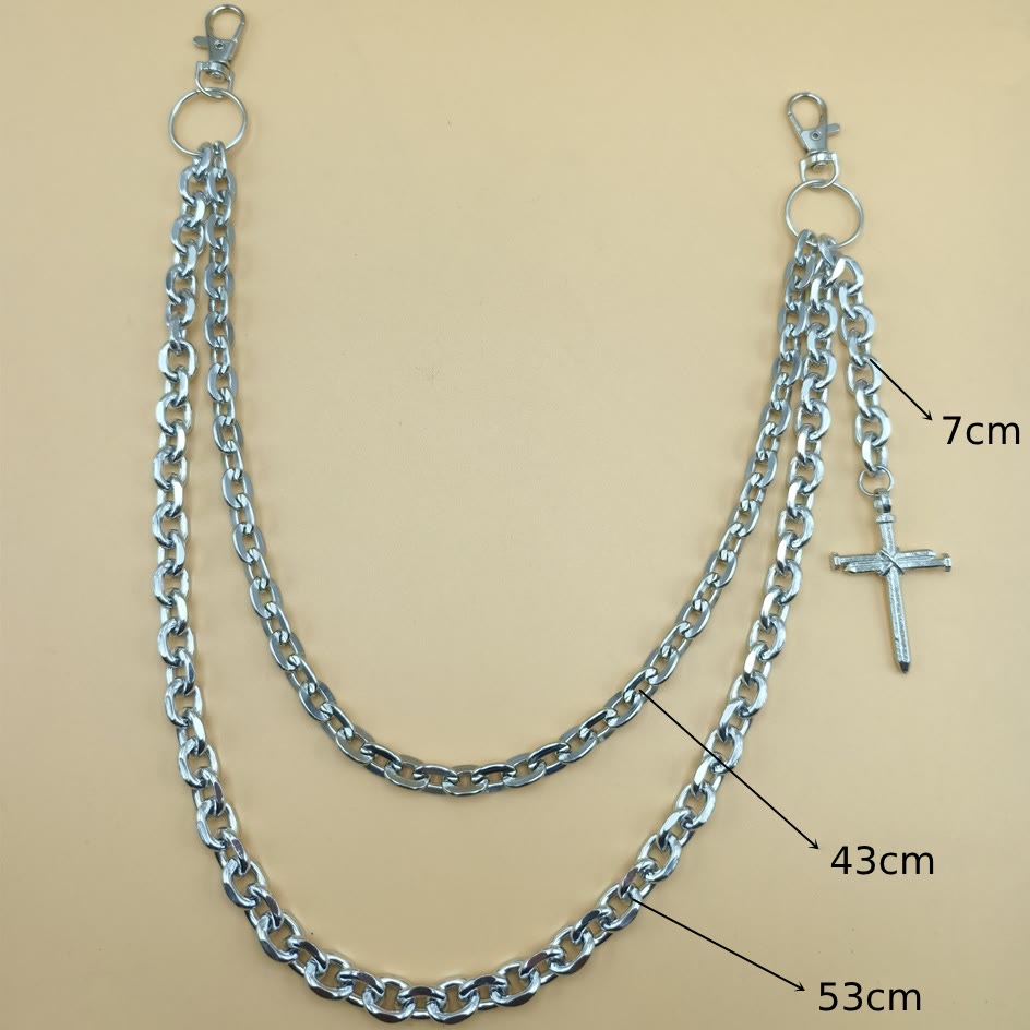 Kreuzgürtelkette Doppellagige Gothic Taillenkette