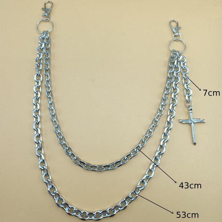 Kreuzgürtelkette Doppellagige Gothic Taillenkette