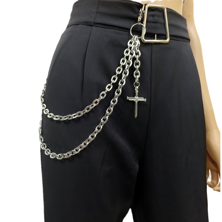 Kreuzgürtelkette Doppellagige Gothic Taillenkette