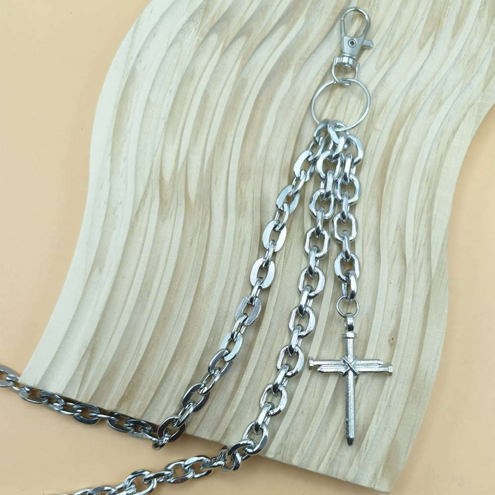 Kreuzgürtelkette Doppellagige Gothic Taillenkette