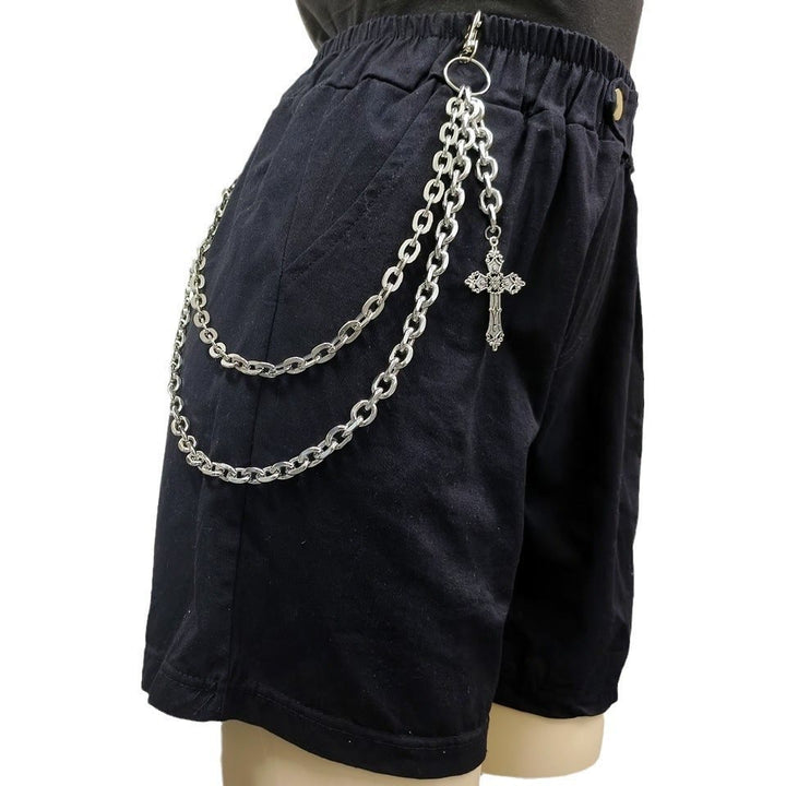 Kreuzgürtelkette Doppellagige Gothic Taillenkette