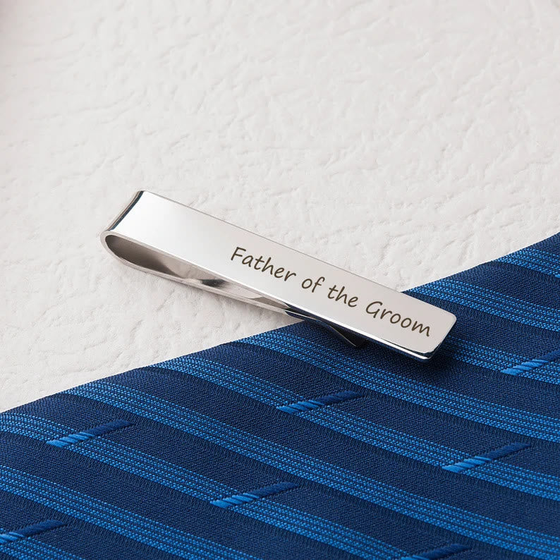 Krawattennadel für Hochzeiten mit individuellem Text - Silber - image 2
