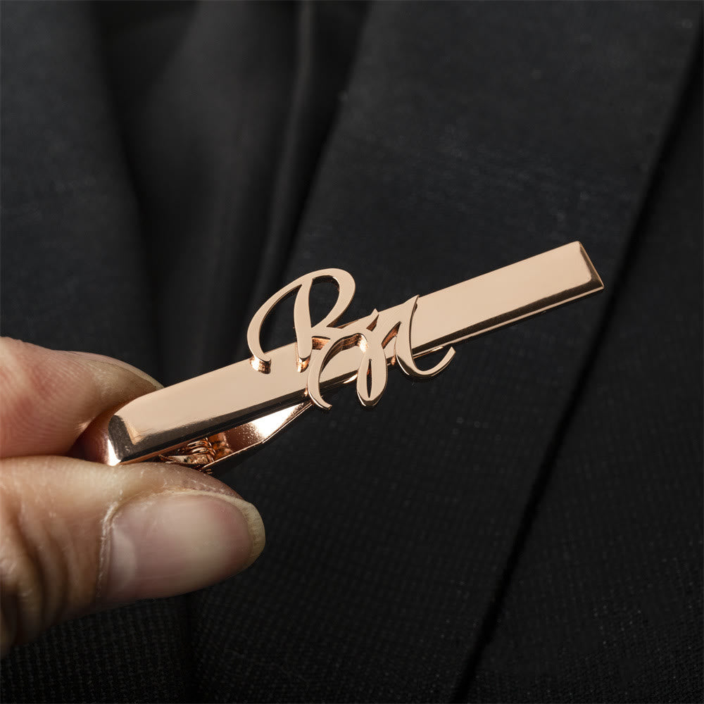 Personalisierte Krawattennadel mit Ihren Anfangsbuchstaben für Hochzeiten