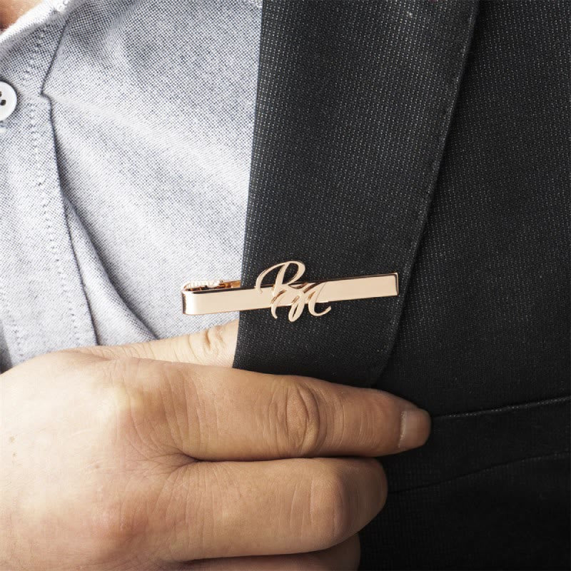 Personalisierte Krawattennadel mit Ihren Anfangsbuchstaben für Hochzeiten