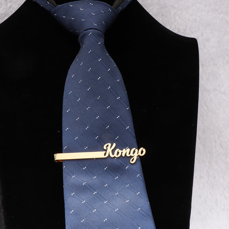 Personalisierte Krawattennadel für Anzüge mit Ihrem Namen - Gold - image 1