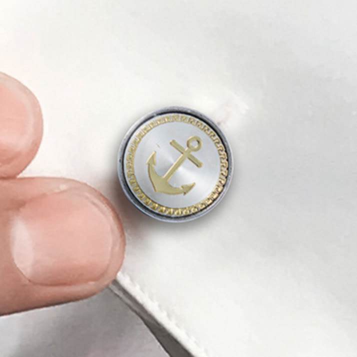 Manschettenknöpfe-Set mit Anker-Krawattennadel für Hochzeitsanzug - image 1