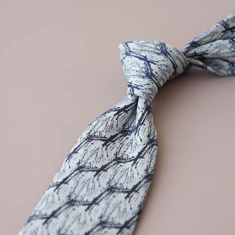 Herren Krawatte mit Waldzweigen und Blumenmuster