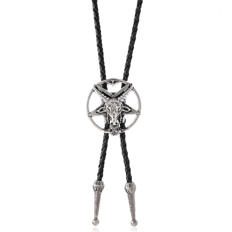 Vintage Hexagramm Bull Elch Astrolabium Bolo Krawatte