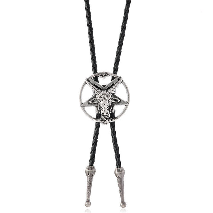 Vintage Hexagramm Bull Elch Astrolabium Bolo Krawatte