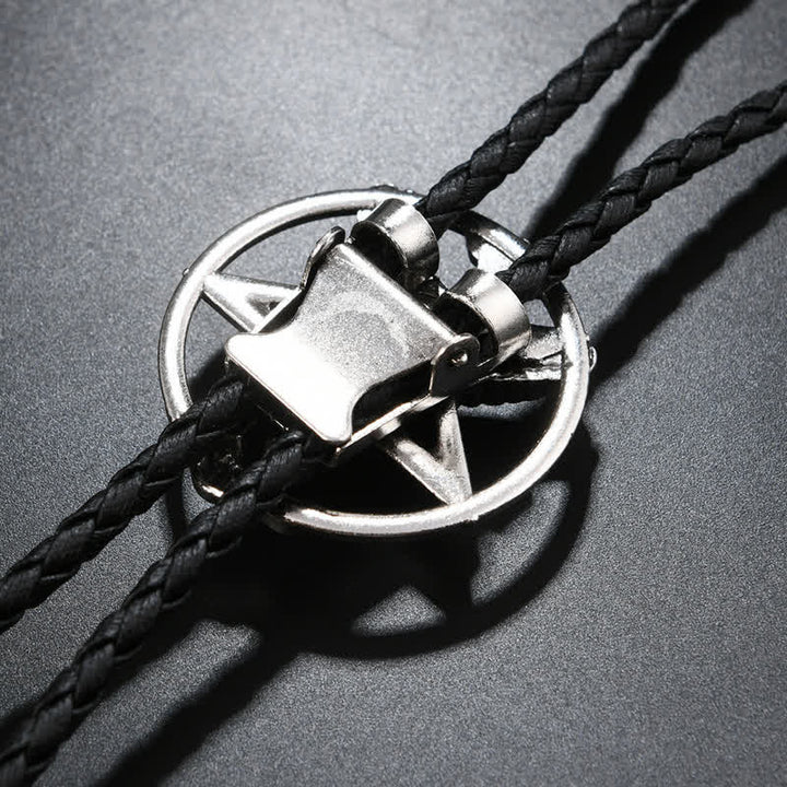 Vintage Hexagramm Bull Elch Astrolabium Bolo Krawatte