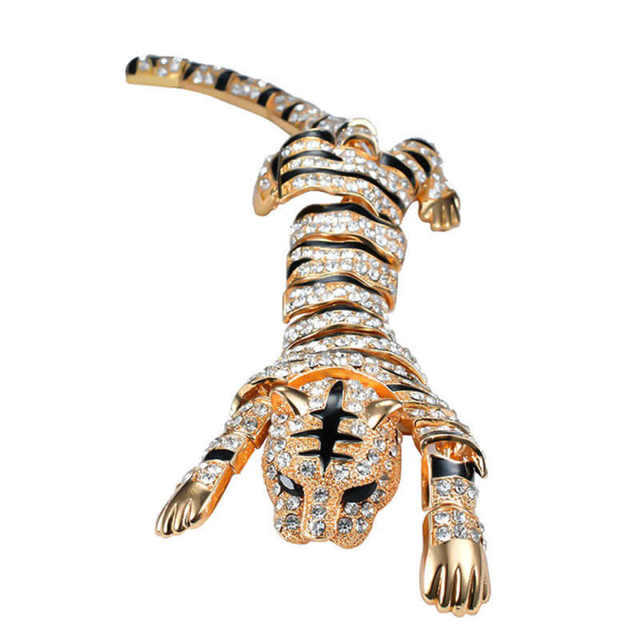 Majestic Tiger – Große, luxuriöse Brosche mit funkelnden Strasssteinen für Herren - image 14