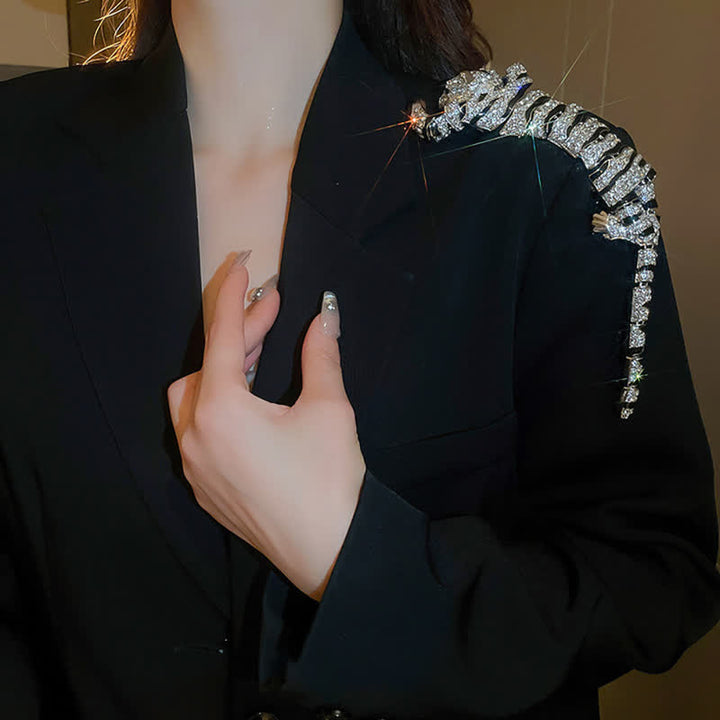Majestic Tiger – Große, luxuriöse Brosche mit funkelnden Strasssteinen für Herren - image 6
