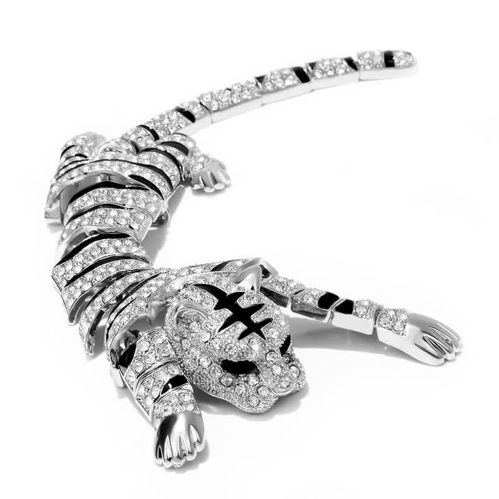 Majestic Tiger – Große, luxuriöse Brosche mit funkelnden Strasssteinen für Herren - image 8