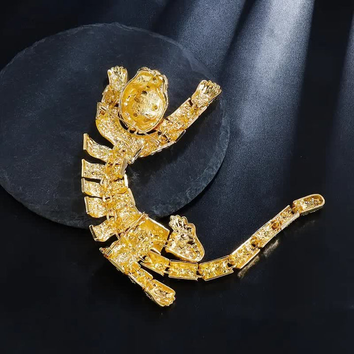 Majestic Tiger – Große, luxuriöse Brosche mit funkelnden Strasssteinen für Herren - image 13