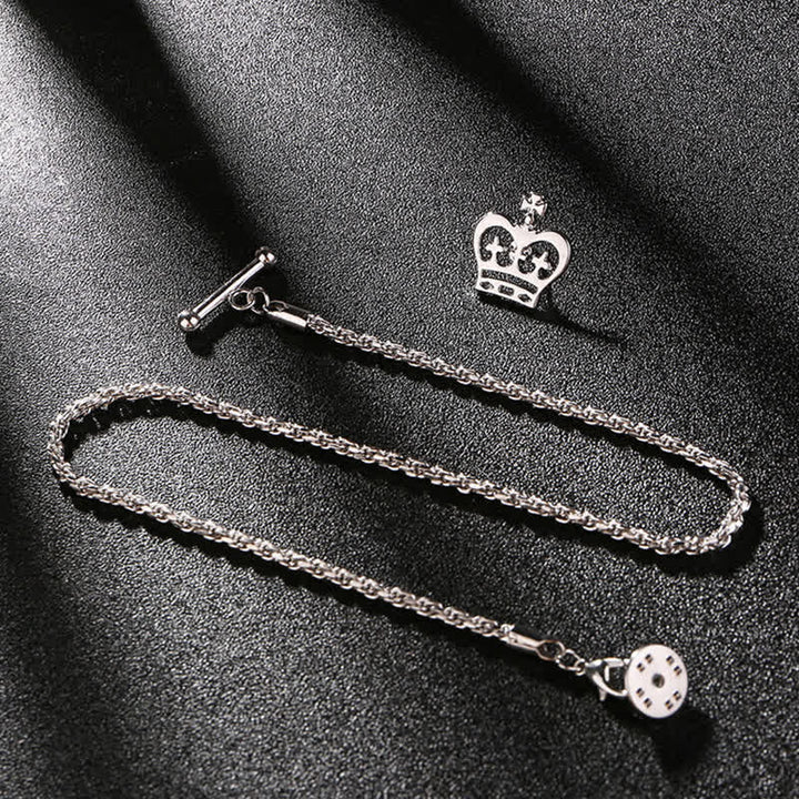 Herrenhemd Smoking Stud Revers Kette Anzug Brosche mit hängender Kette