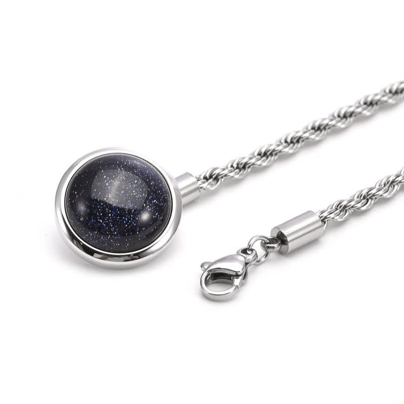 Klassische Reverskette mit natürlichem Edelstein für Herren, Anzugbrosche mit hängender Kette