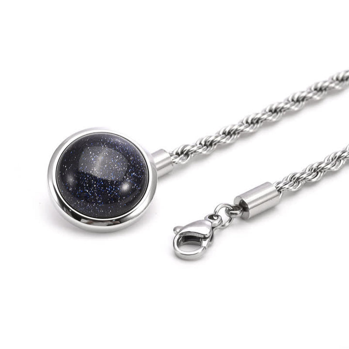 Klassische Reverskette mit natürlichem Edelstein für Herren, Anzugbrosche mit hängender Kette