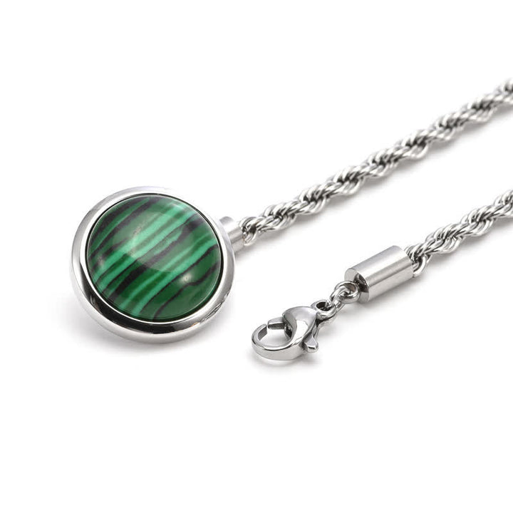 Klassische Reverskette mit natürlichem Edelstein für Herren, Anzugbrosche mit hängender Kette