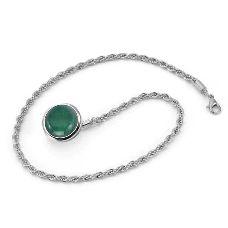 Klassische Reverskette mit natürlichem Edelstein für Herren, Anzugbrosche mit hängender Kette