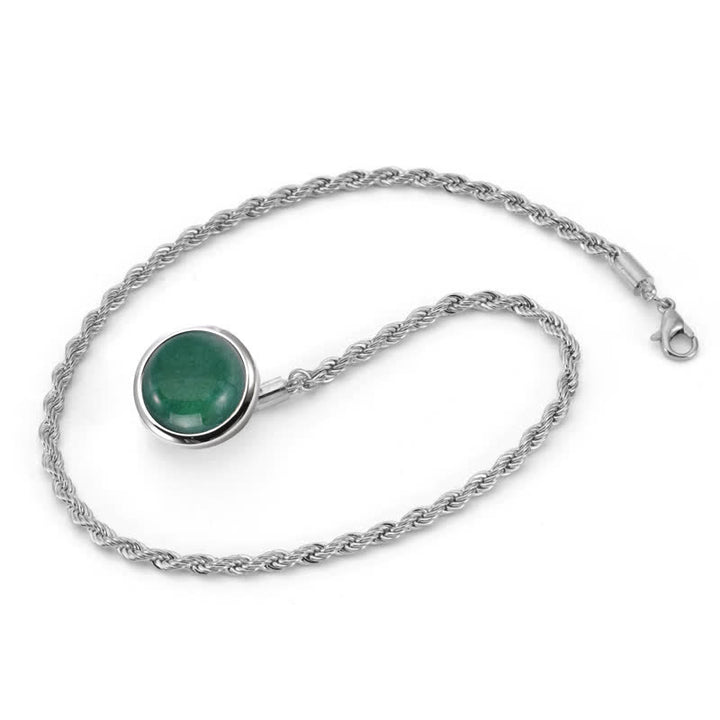 Klassische Reverskette mit natürlichem Edelstein für Herren, Anzugbrosche mit hängender Kette