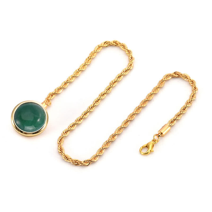 Klassische Reverskette mit natürlichem Edelstein für Herren, Anzugbrosche mit hängender Kette
