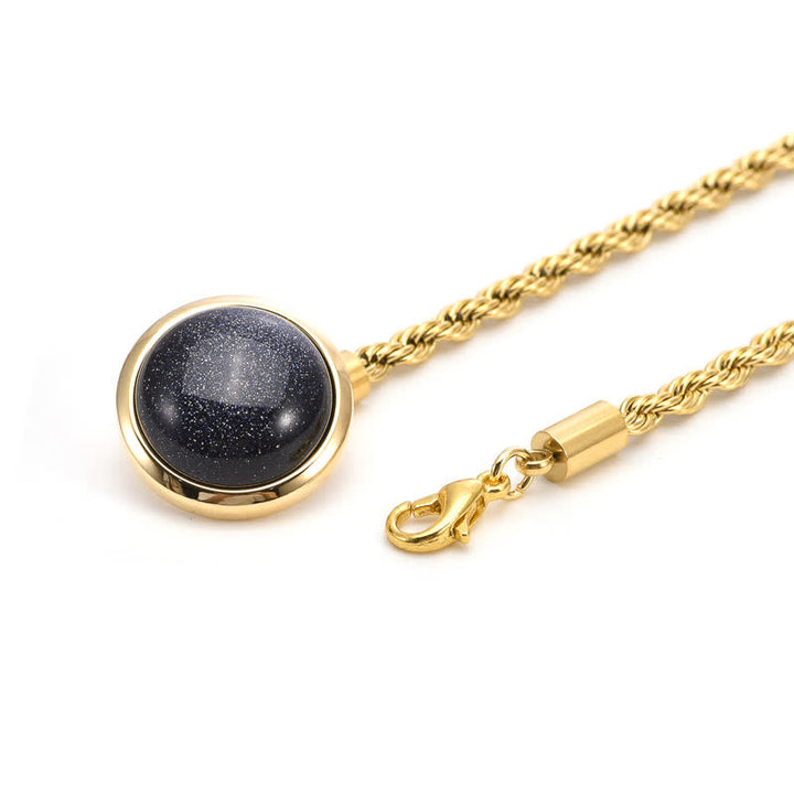 Klassische Reverskette mit natürlichem Edelstein für Herren, Anzugbrosche mit hängender Kette