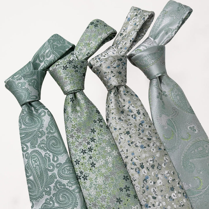 Grüne Krawatte aus Polyester mit Jacquardmuster für Herren