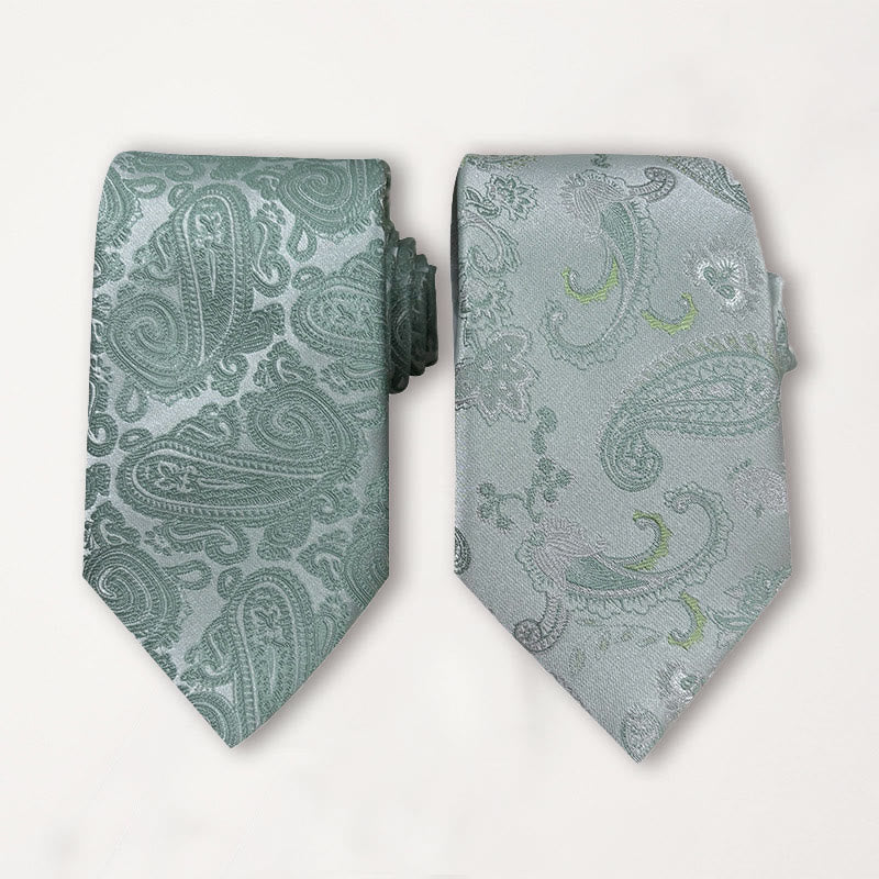 Grüne Krawatte aus Polyester mit Jacquardmuster für Herren