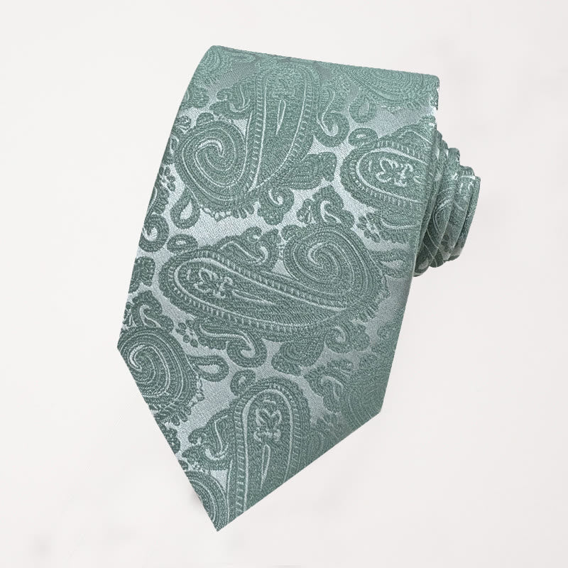 Grüne Krawatte aus Polyester mit Jacquardmuster für Herren
