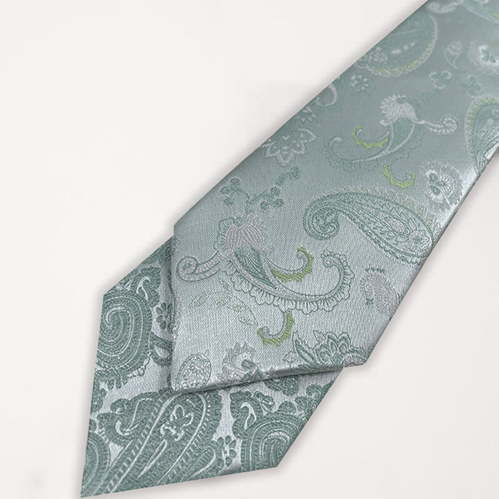 Grüne Krawatte aus Polyester mit Jacquardmuster für Herren