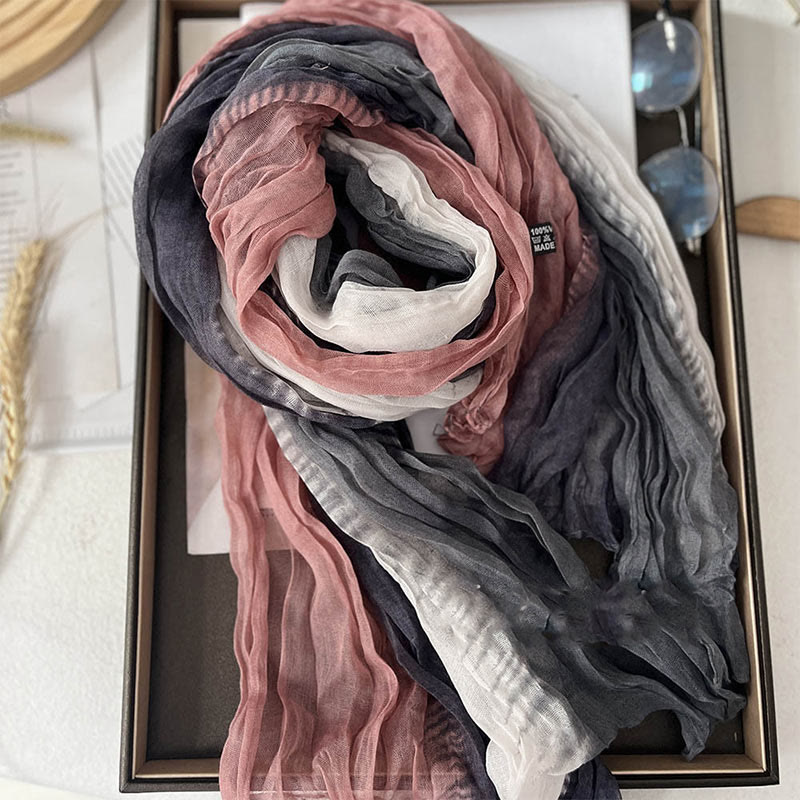 Dünner Damenschal mit Farbverlauf und einfarbiger Farbe