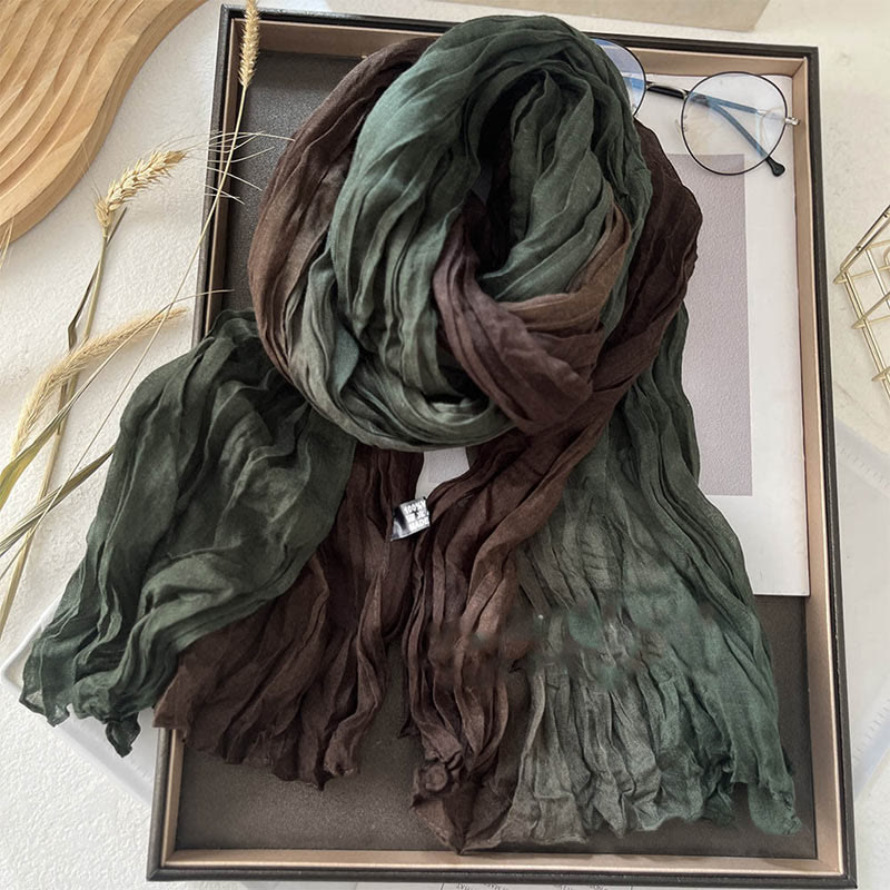 Dünner Damenschal mit Farbverlauf und einfarbiger Farbe
