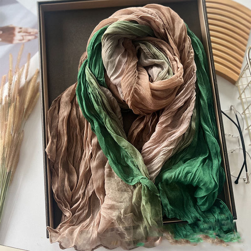 Dünner Damenschal mit Farbverlauf und einfarbiger Farbe
