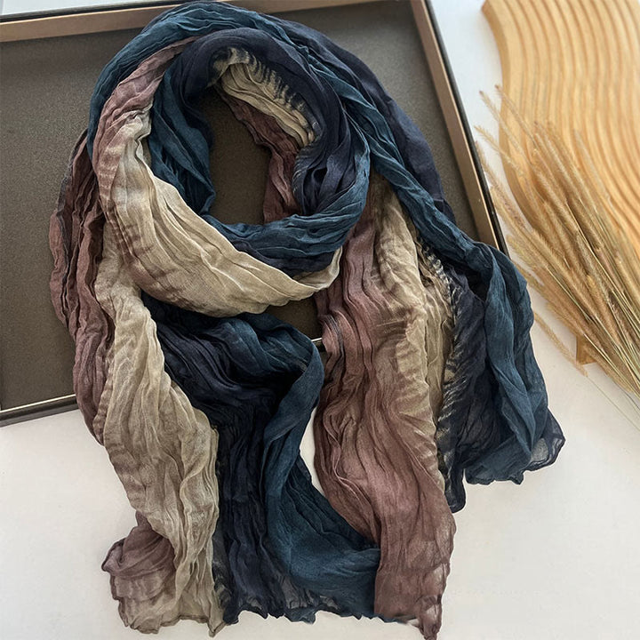 Dünner Damenschal mit Farbverlauf und einfarbiger Farbe
