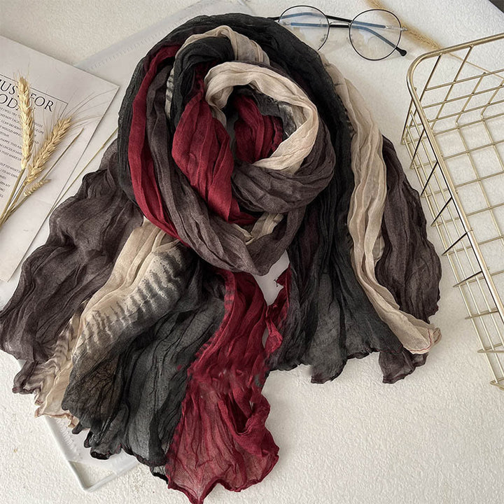Dünner Damenschal mit Farbverlauf und einfarbiger Farbe