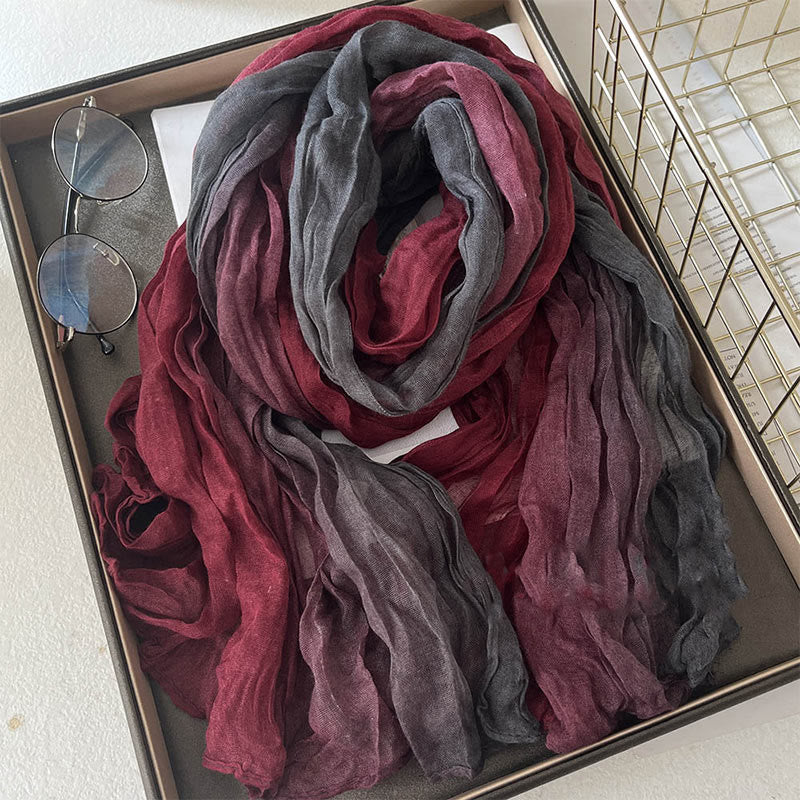 Dünner Damenschal mit Farbverlauf und einfarbiger Farbe